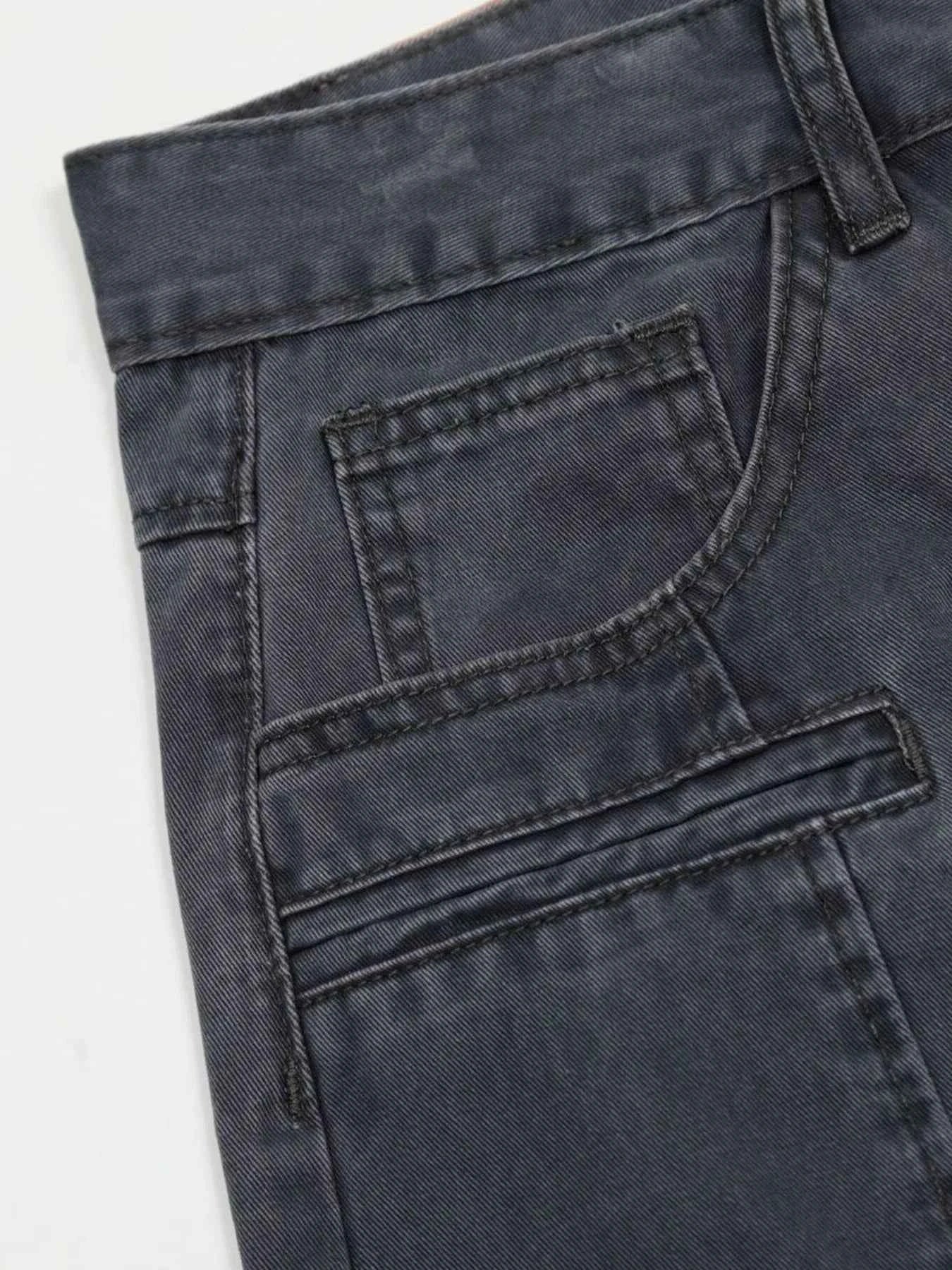 Men's Wide Leg Cargo Pants with Stitching Detail