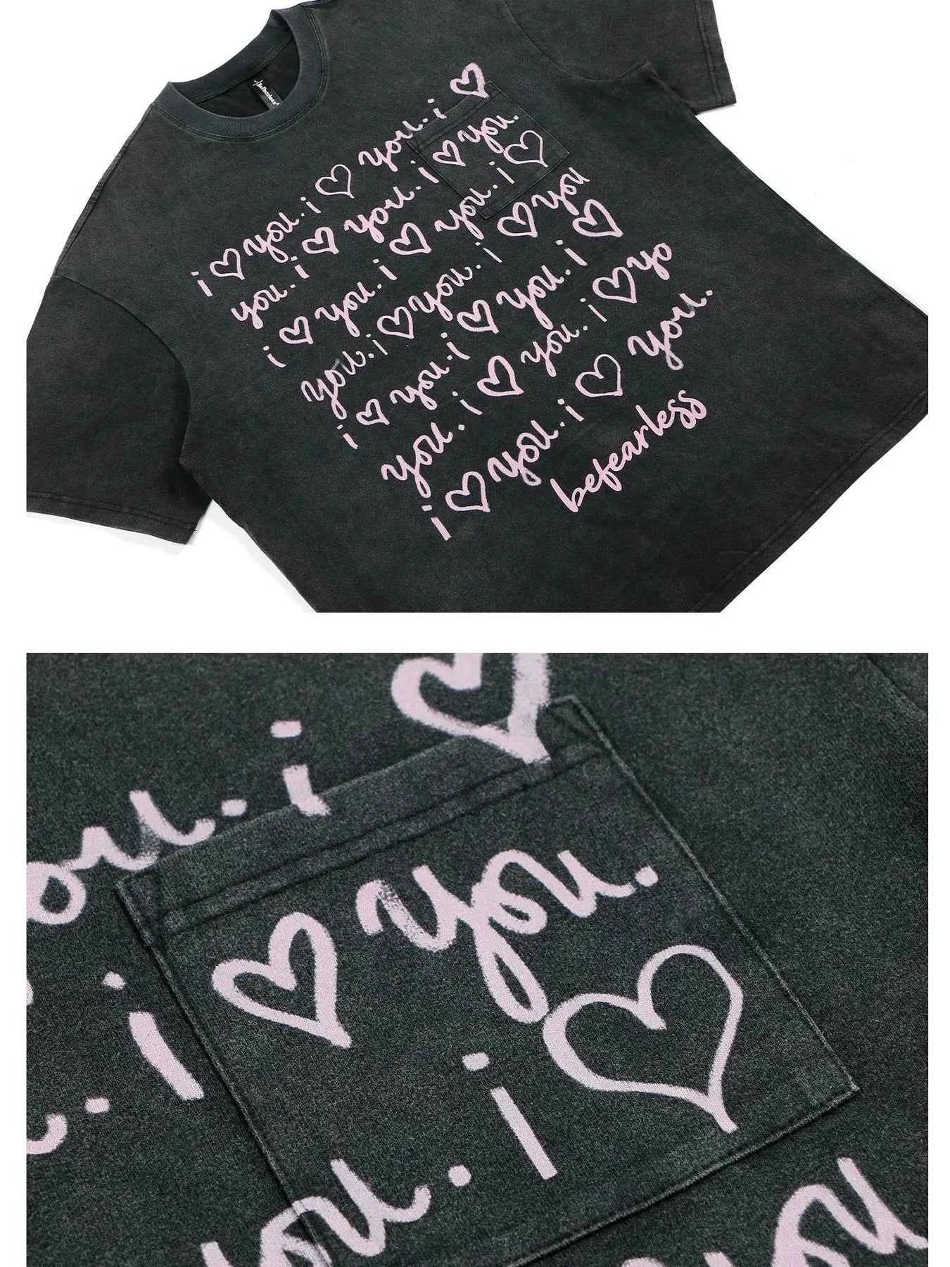 Men's Letter Round Neck Short Sleeve T-Shirt