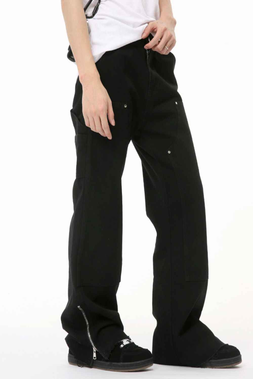 Men's Raw Hem Bootcut Jeans with Zip-Up Sides - Damned Threads