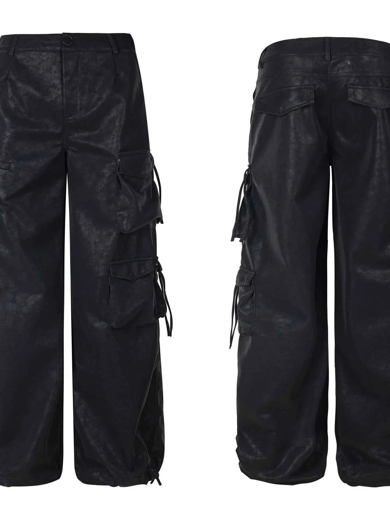 Men's Wide Leg Cargo Pants with Multiple Pockets