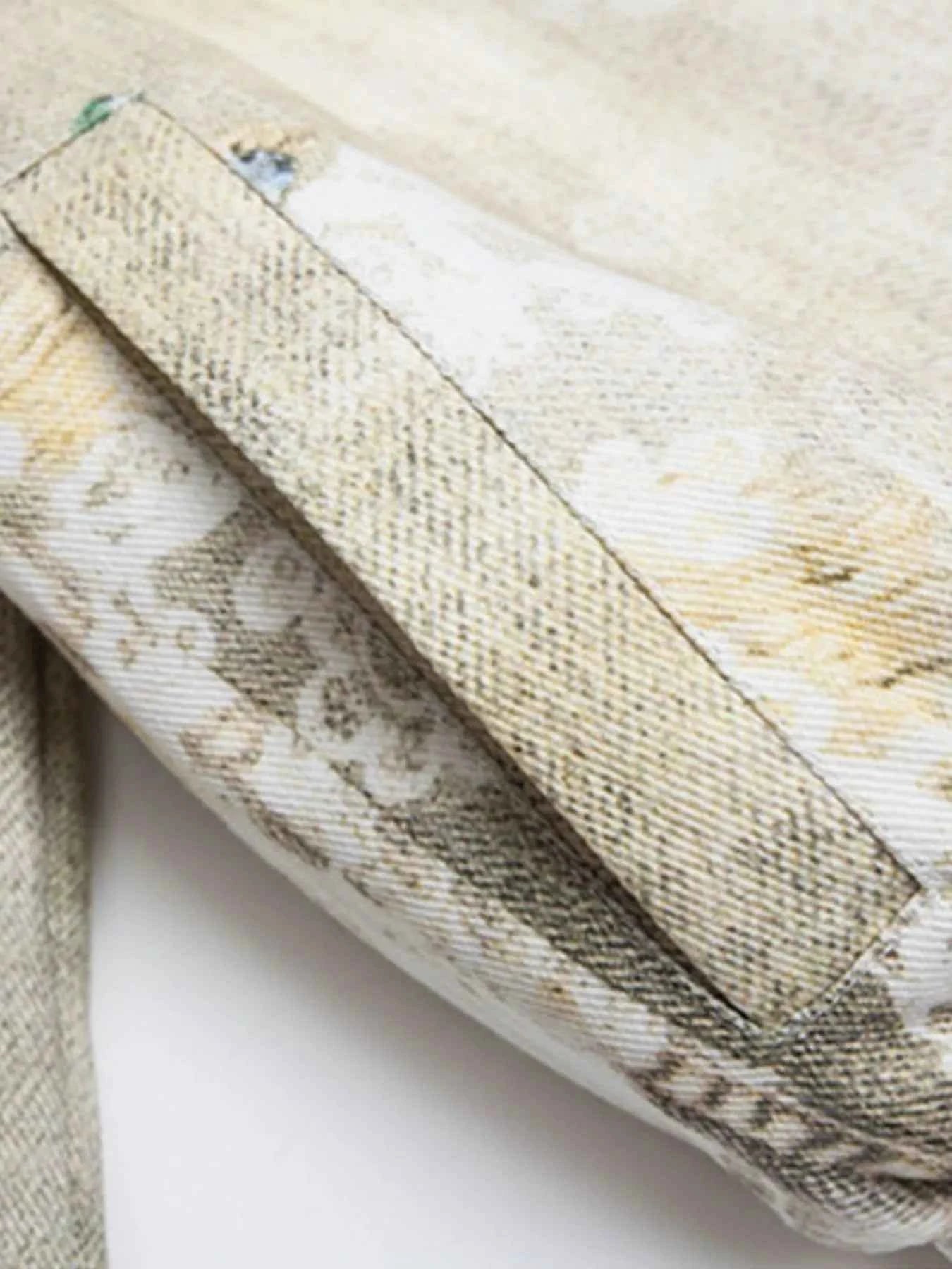 Men's Distressed Paint Splatter Zip Up Jacket