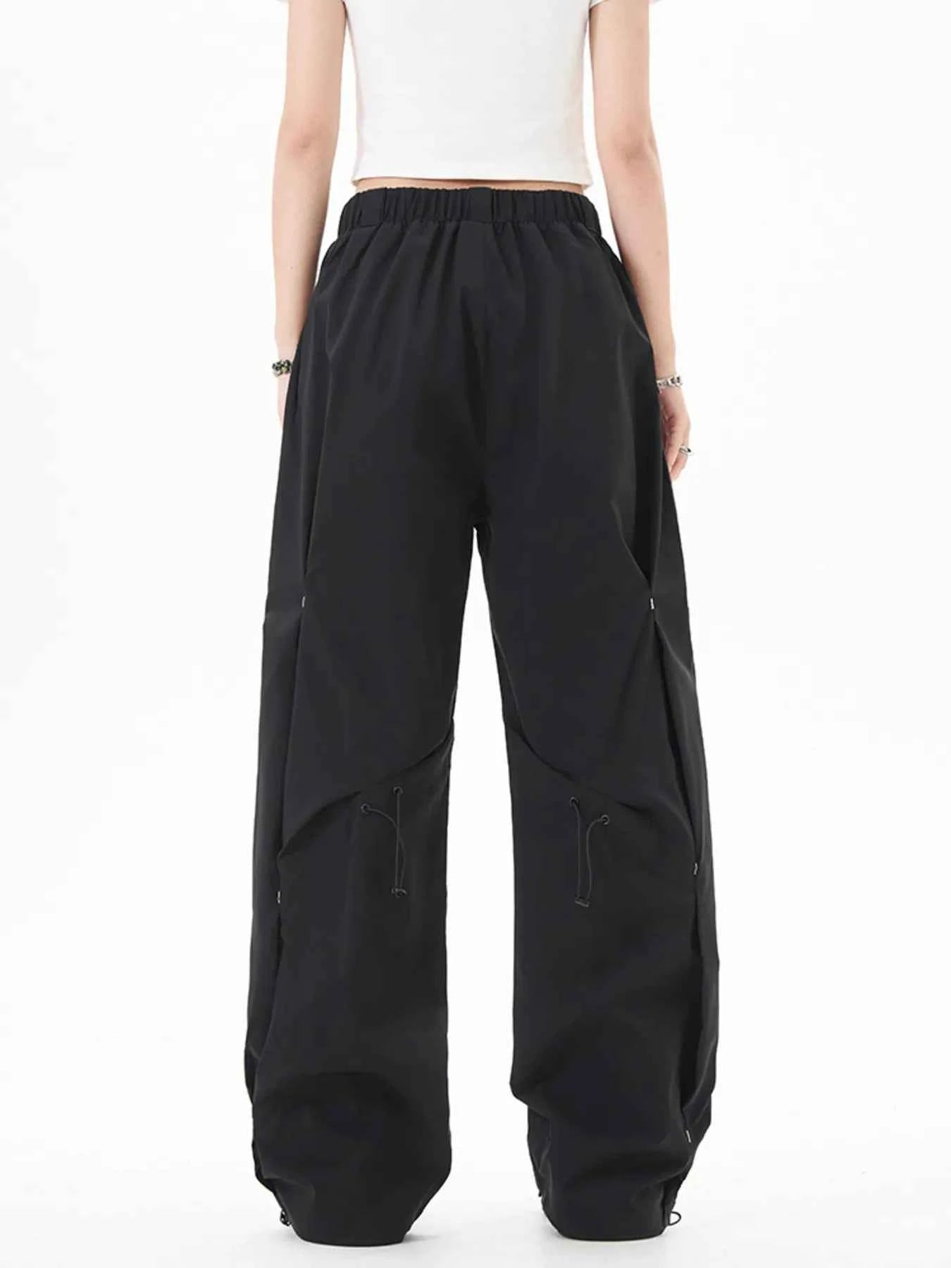 Men's Wide Leg Cargo Pants with Button Detail