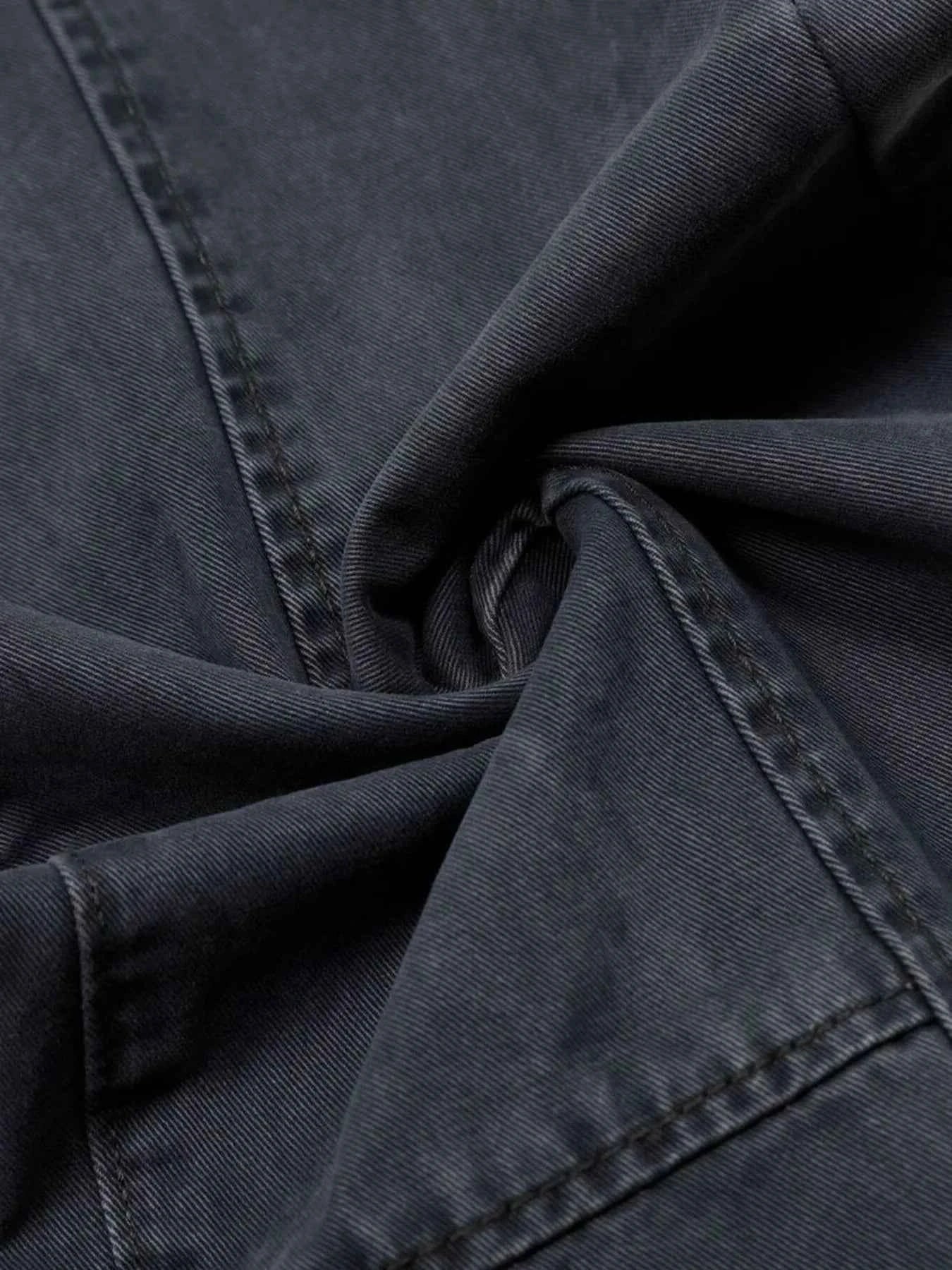 Men's Wide Leg Cargo Pants with Stitching Detail