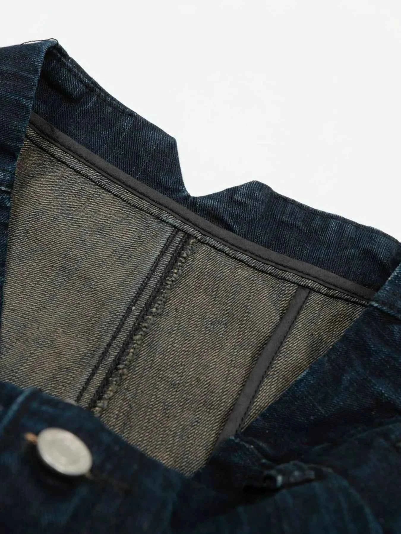 Men's Washed Button Fly Curved Jeans