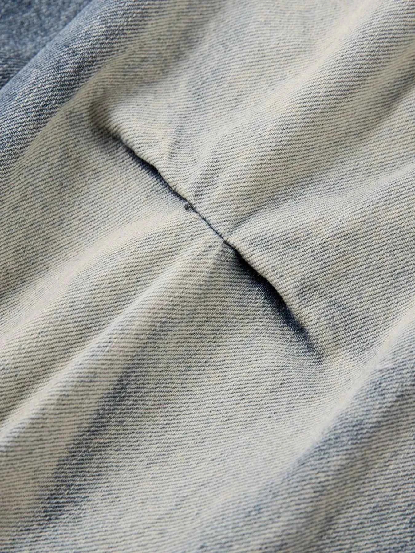 Men's Ruched Wide Leg Jeans