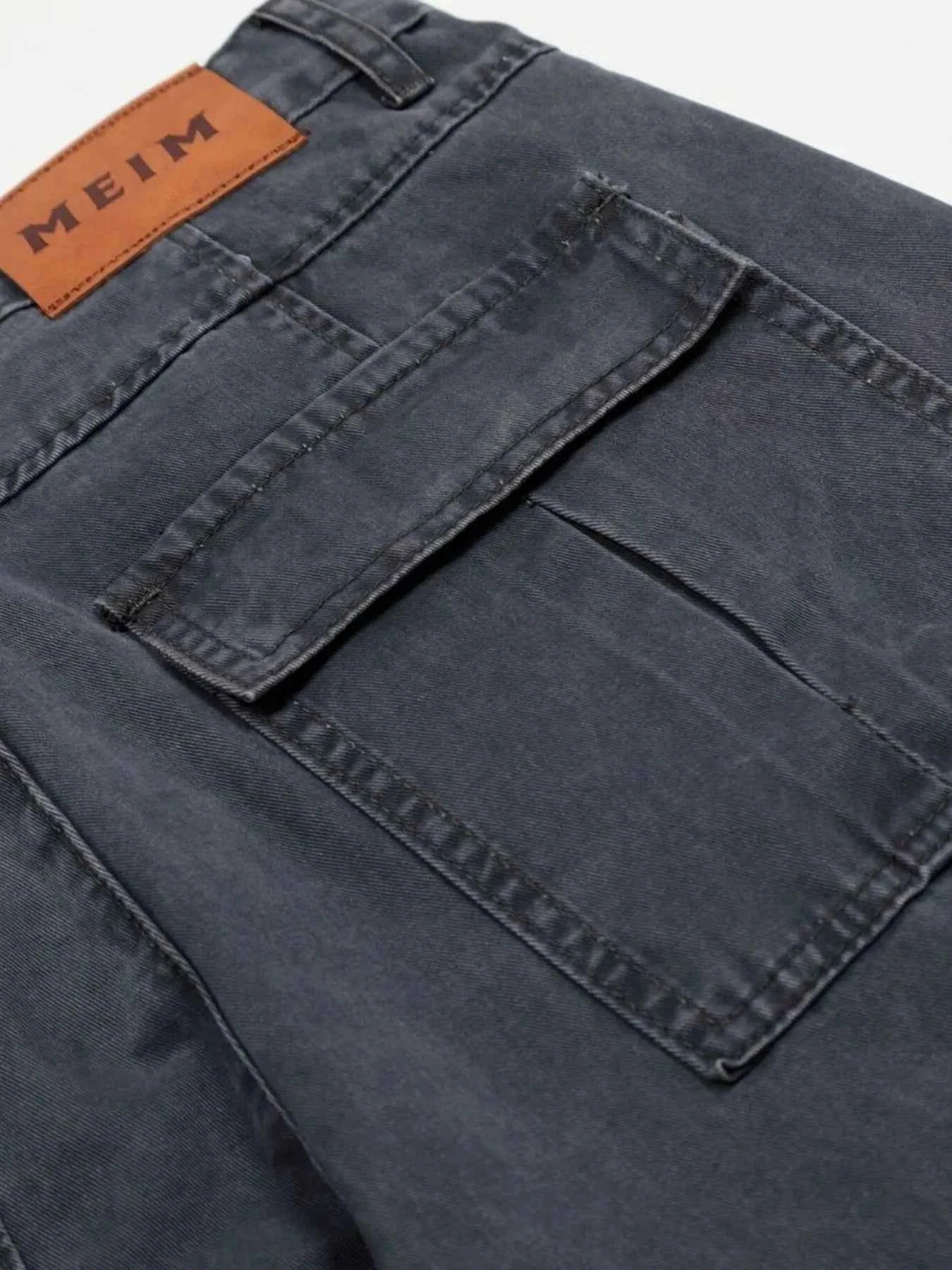 Men's Wide Leg Cargo Pants with Stitching Detail