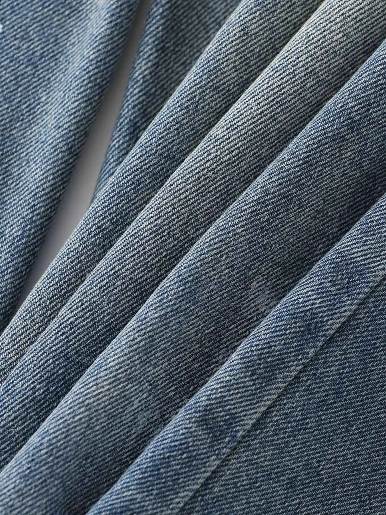 Men's Distressed Washed Wide Leg Jeans