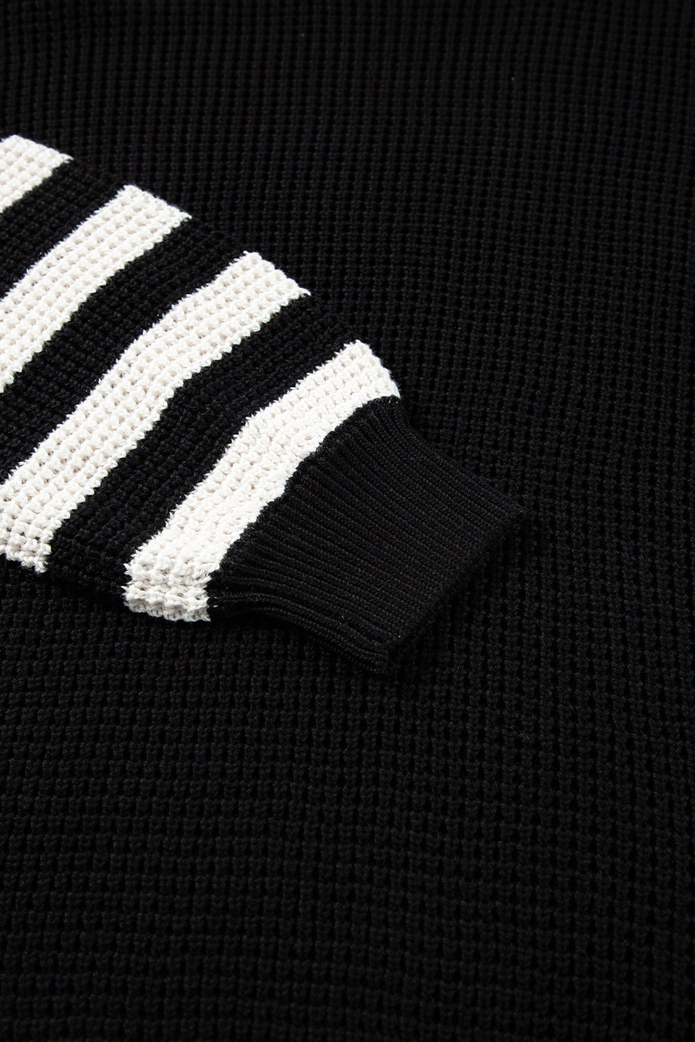 Striped & Checkered Turtleneck Dropped Shoulder Sweater - Damned Threads