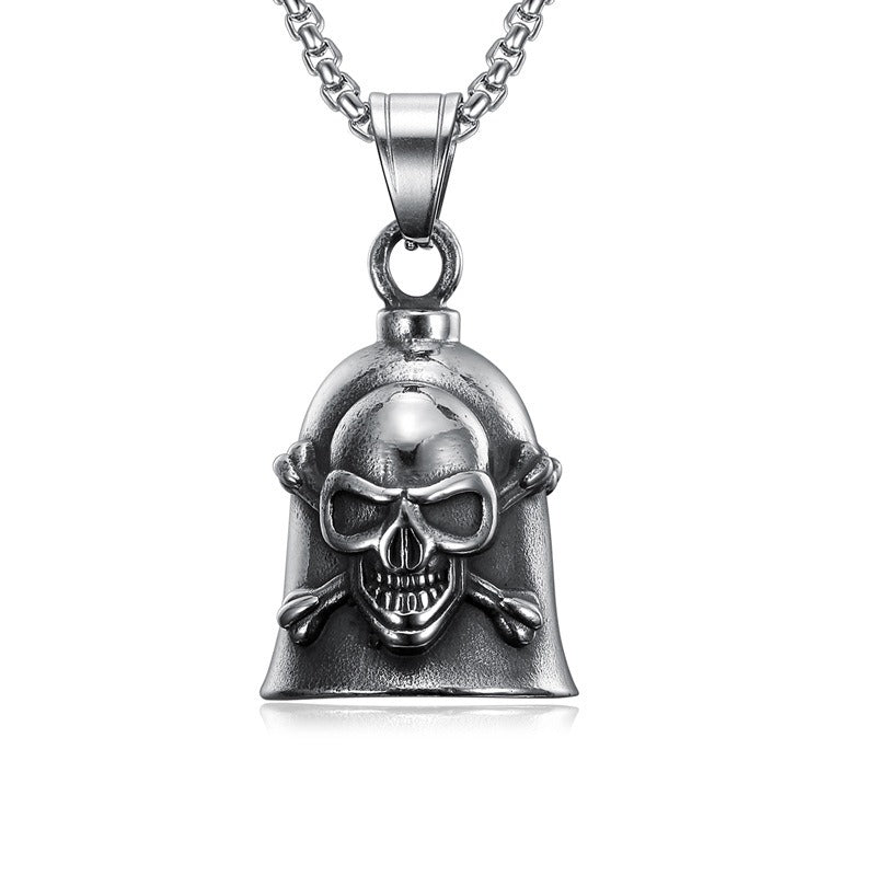 Bell + Skull Pendant Necklace - Damned Threads