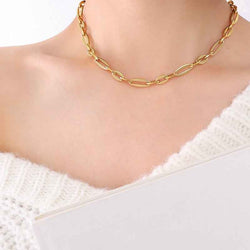 18K Gold Geometric Design Luxury Bracelet Necklace Set - Damned Threads