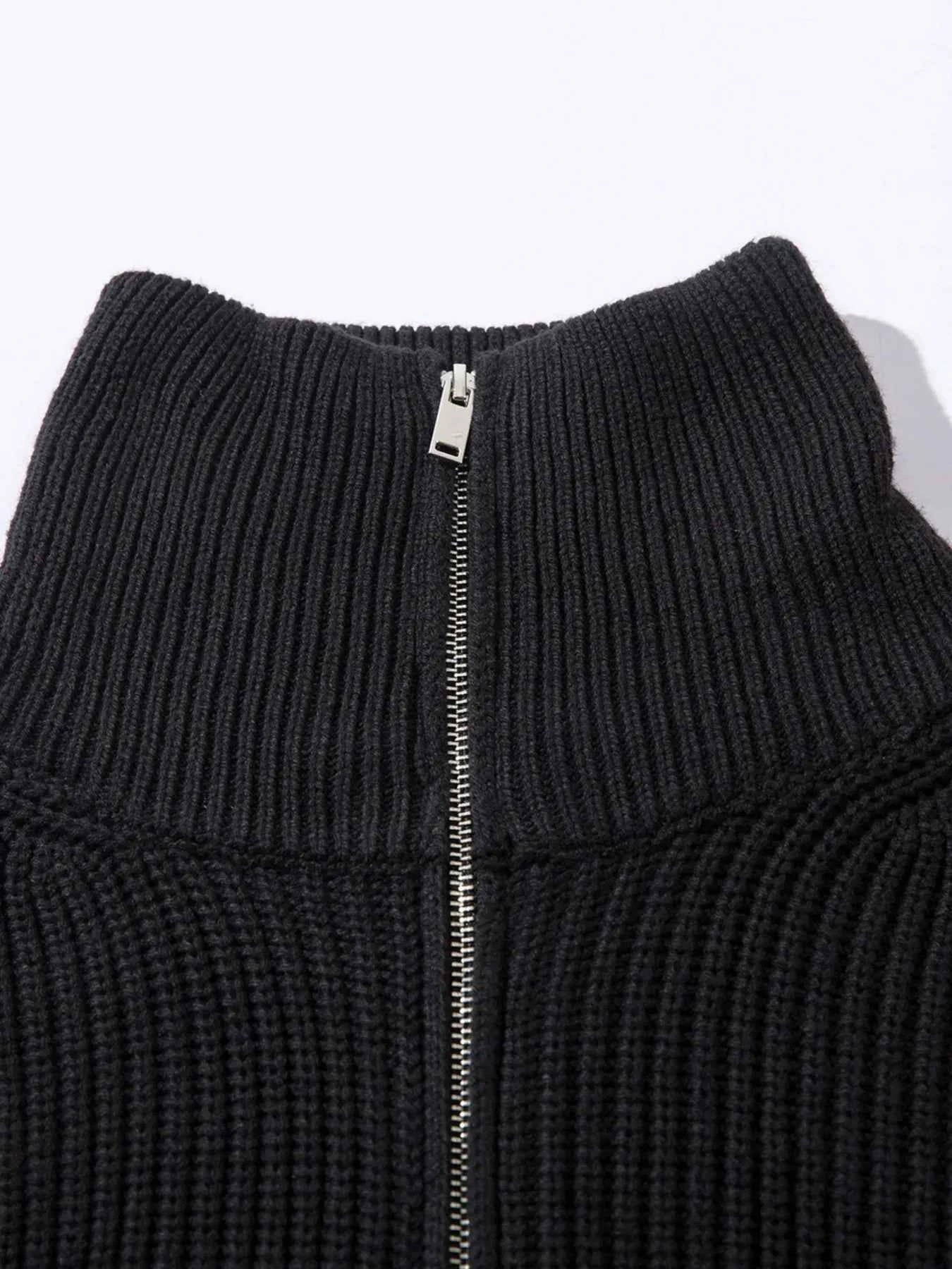 Men's Raw Hem Zip Up Cardigan