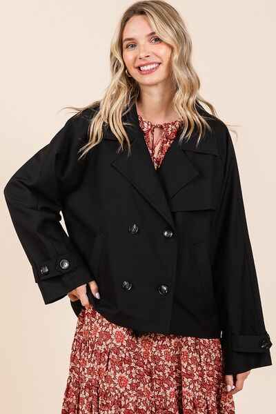 Mittoshop Double Breasted Long Sleeve Trench Coat Jacket - Damned Threads