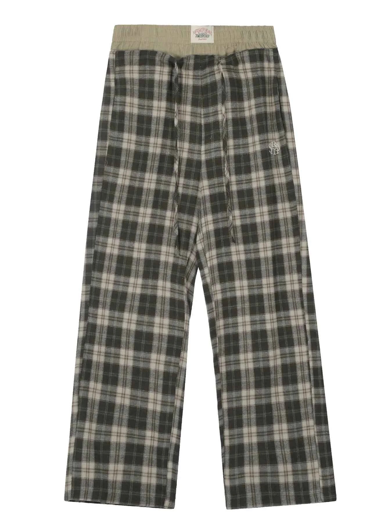 Men's Classic Plaid Drawstring Pants