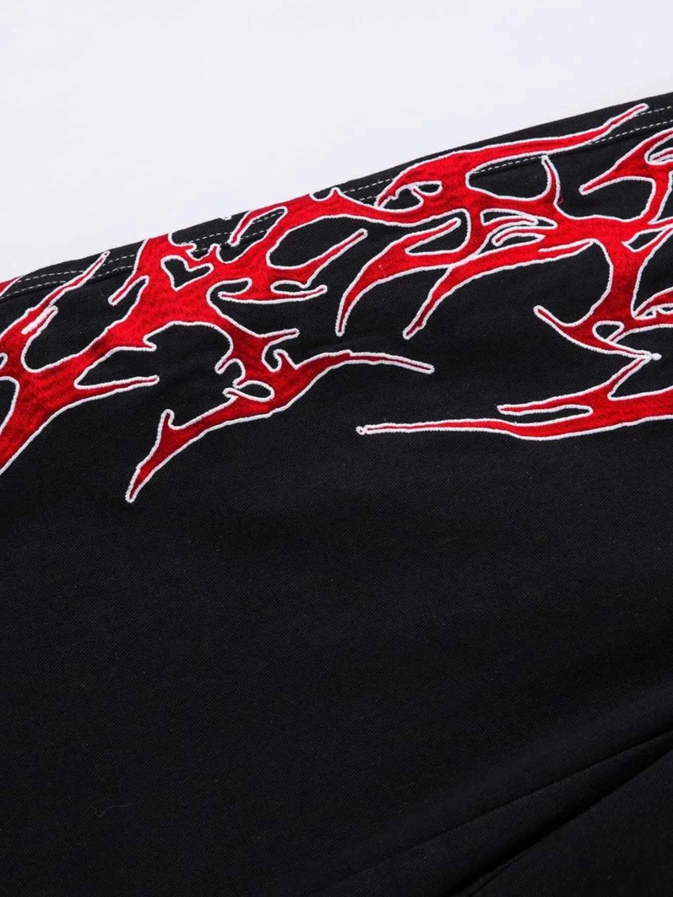 Men's Lightning Pattern Wide leg Jeans