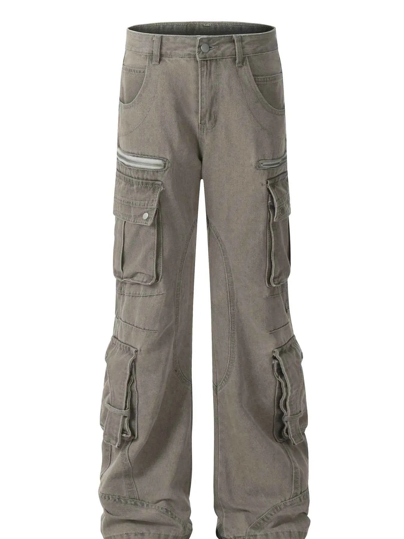 Men's Multi-Pocket Cargo Wide Leg Jeans