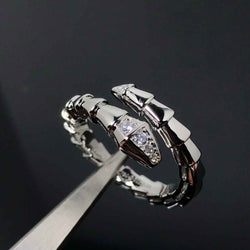 18K Gold Snake Diamond Studded Ring - Damned Threads