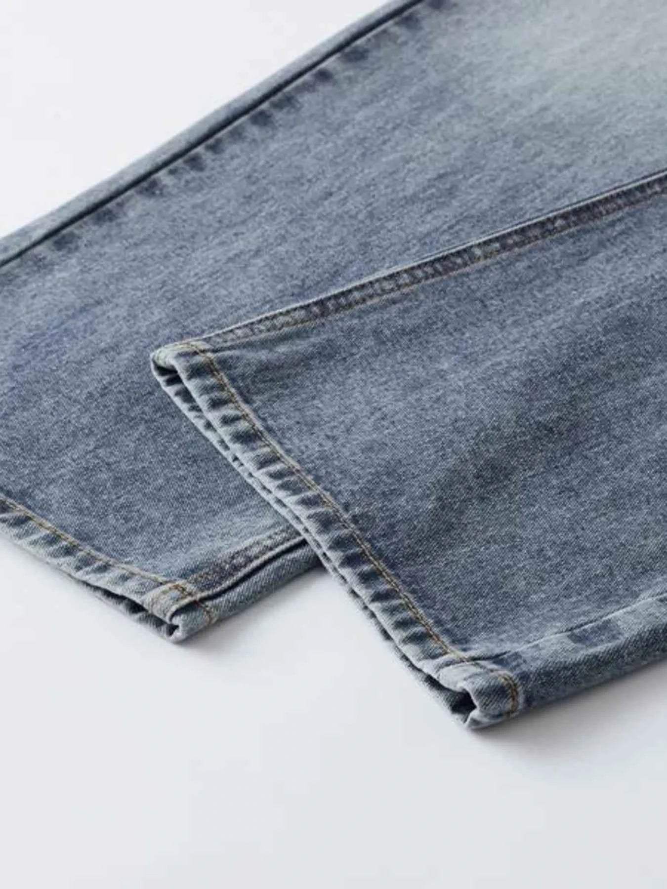 Men's Wash Wide Leg High-Rise Jeans