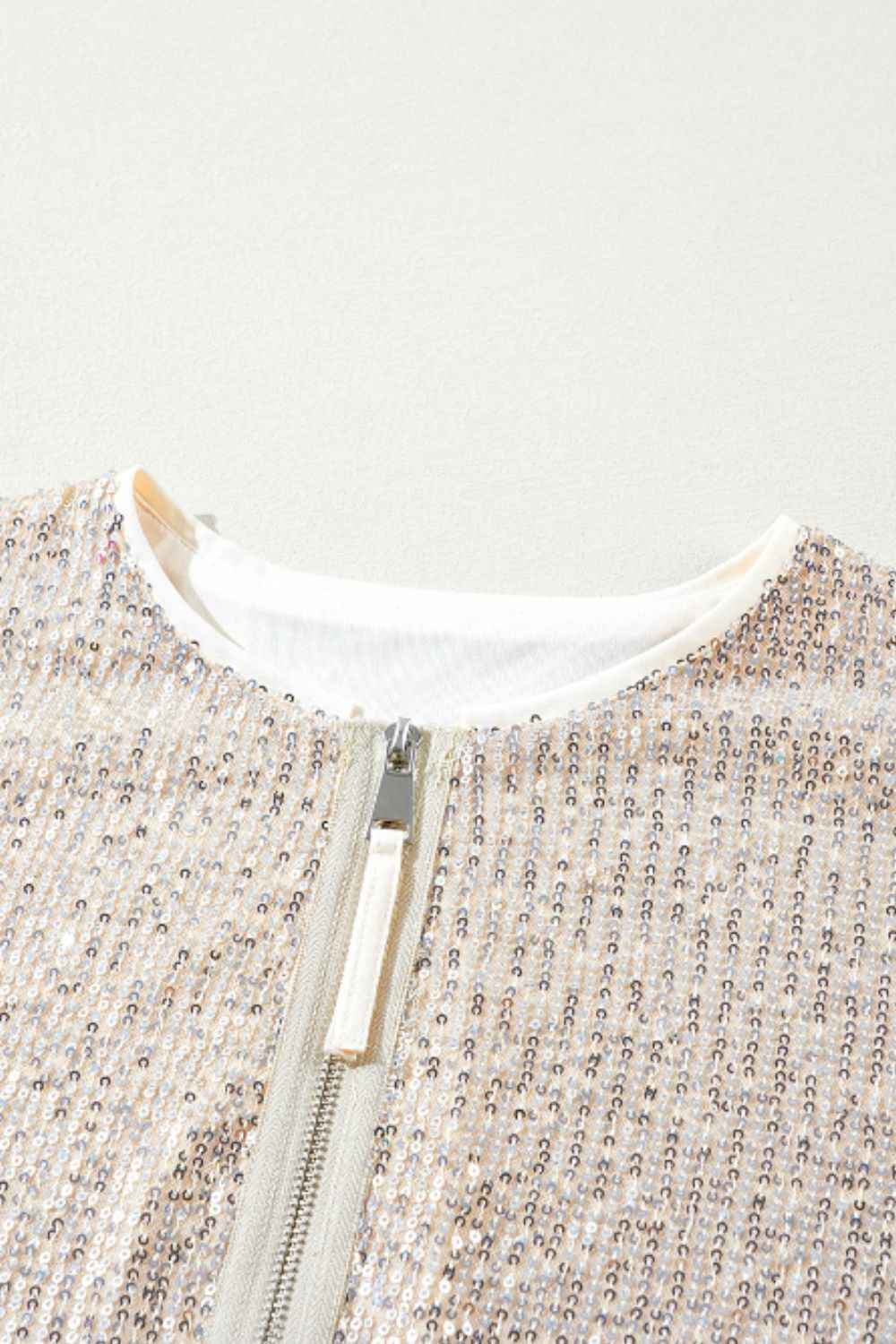 Sequin Zip Up Long Sleeve Jacket - Damned Threads