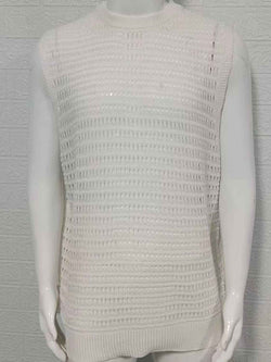 Men's Round Neck Hollow Out Sleeveless Knit Top - Damned Threads