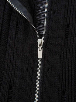 Men's Zip Up Openwork Cardigan