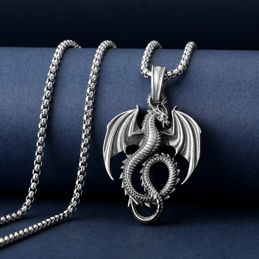 Dragon In Flight Necklace - Damned Threads