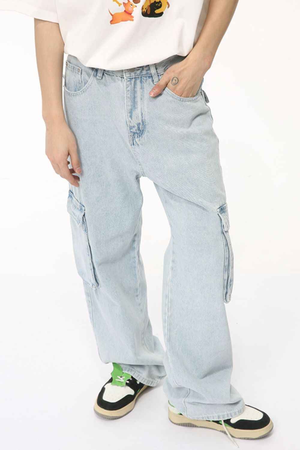 Men's Washed Straight Cargo Jeans - Damned Threads