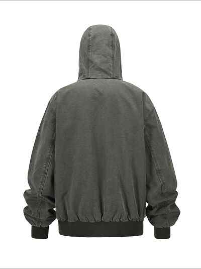 Men's Zip Up Washed Hooded Jacket - Damned Threads