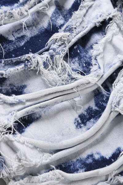 Men's Distressed Raw Hem Straight Jeans - Damned Threads