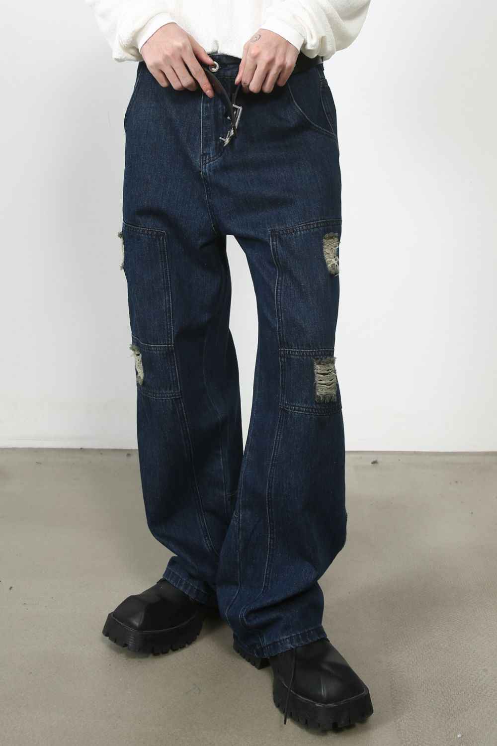 Men's Distressed Jeans with Pockets - Damned Threads