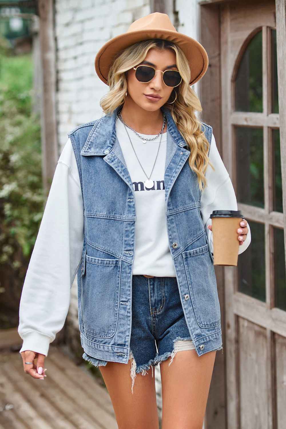 Sleeveless Denim Top with A Detachable Hood - Damned Threads