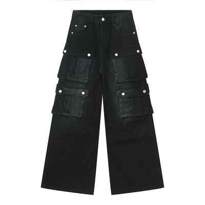 Multi-Pocket Cargo Wide-Leg Jeans - Damned Threads