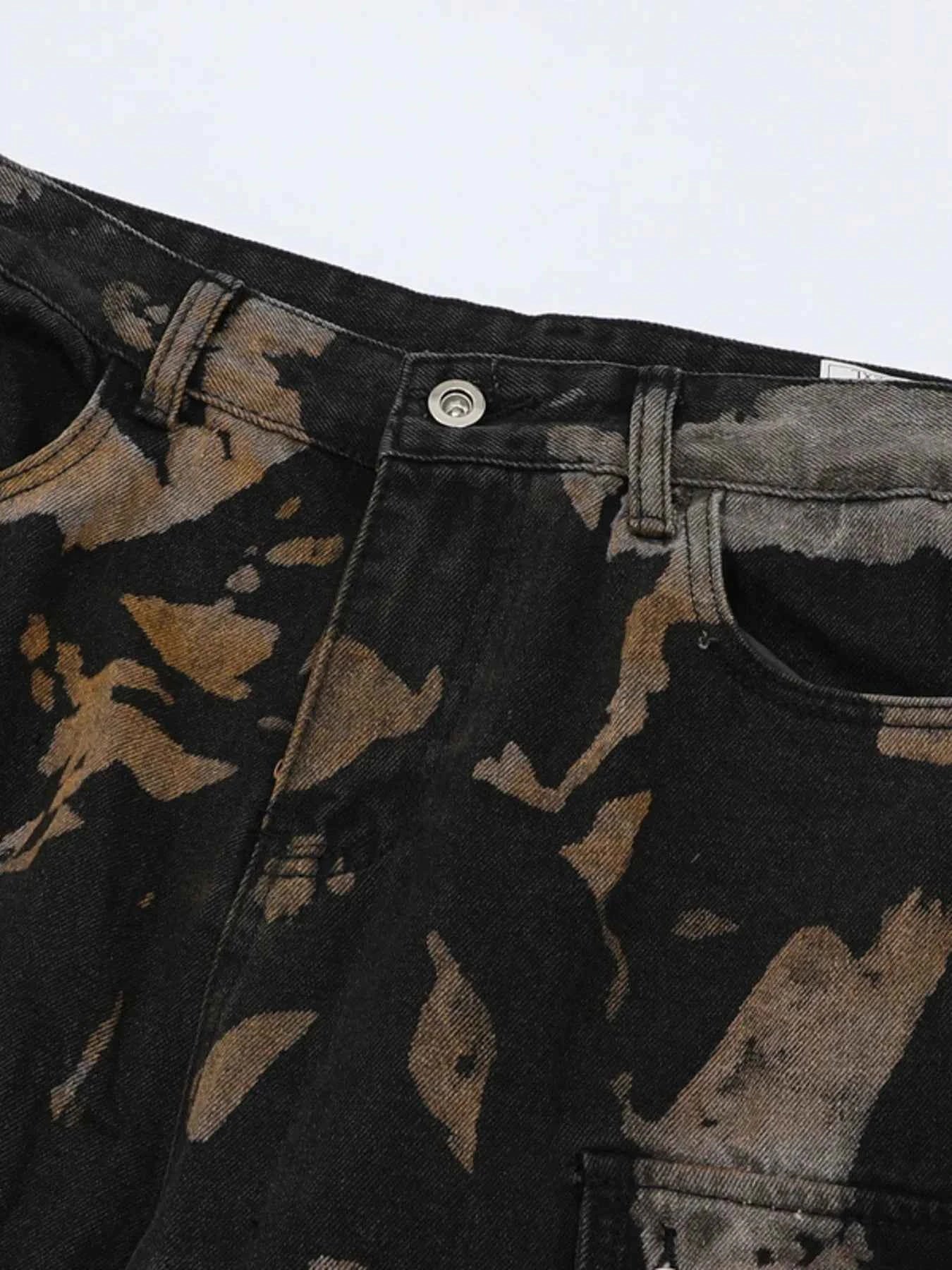 Men's Plus Size Wide Leg Camouflage Cargo Pants
