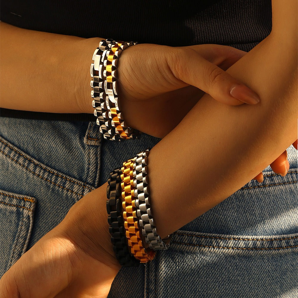 18K Gold-Plated Luxury Thick Chain Bracelet - Damned Threads