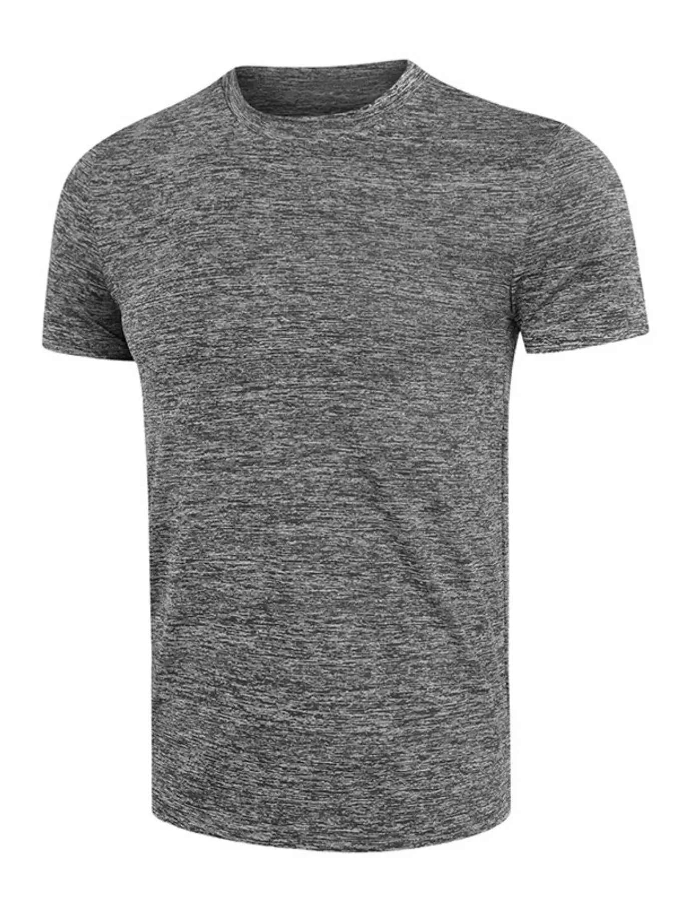 Men's Heathered Casual Round Neck T-Shirt