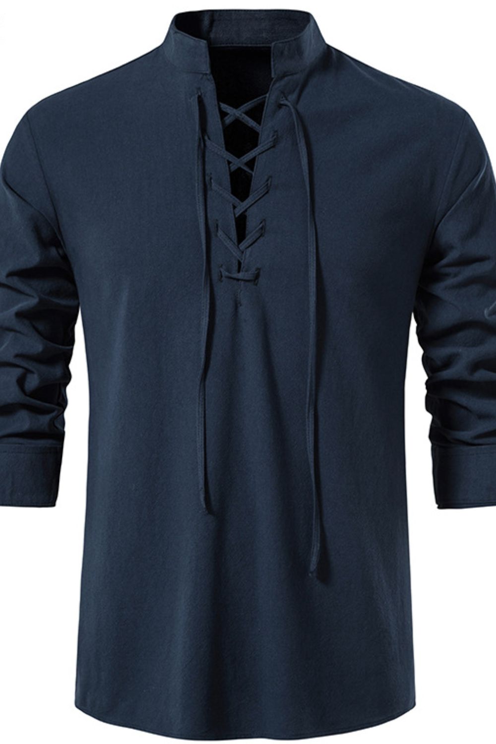 Men's Lace Up Long Sleeve Blouse - Damned Threads