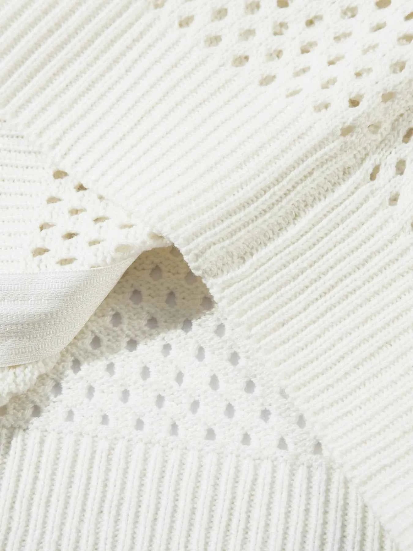 Men's Mesh Knit Zip-Up Cardigan with Stripe Detail