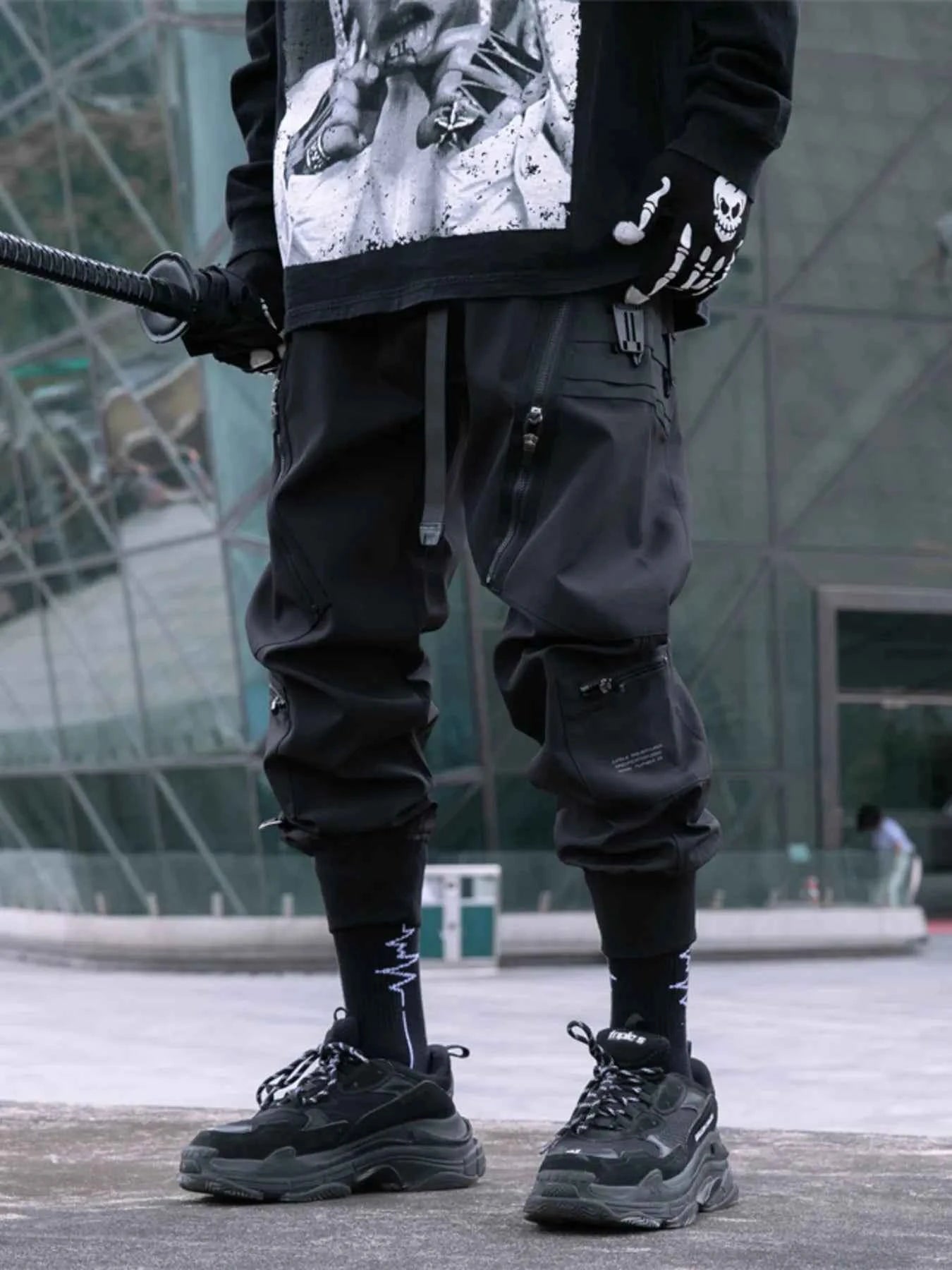 Men's Cargo Joggers with Zip Pockets