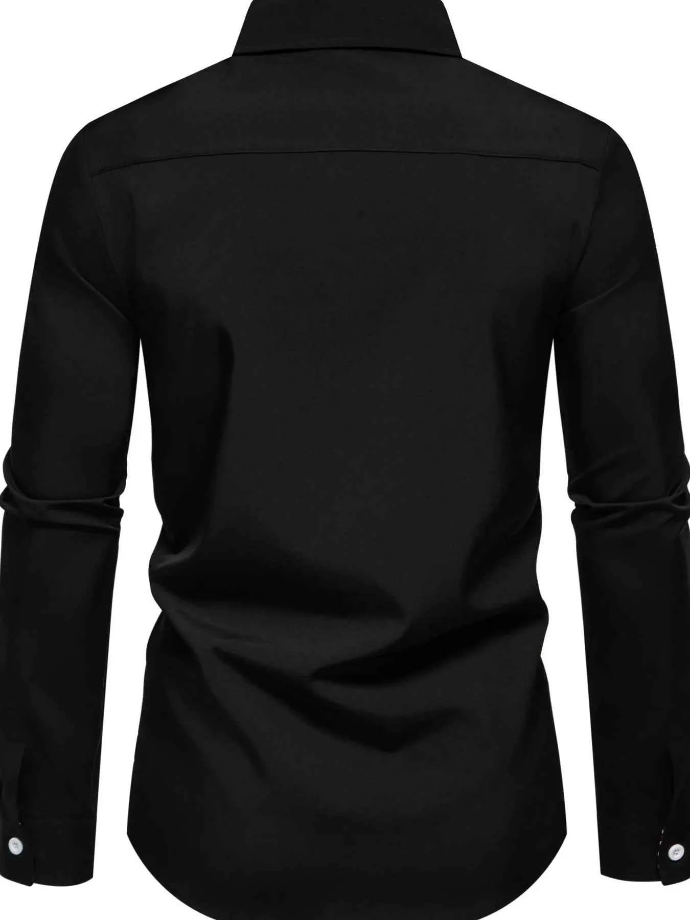 Men's Button-Down Shirt with Checkered Contrast Trim