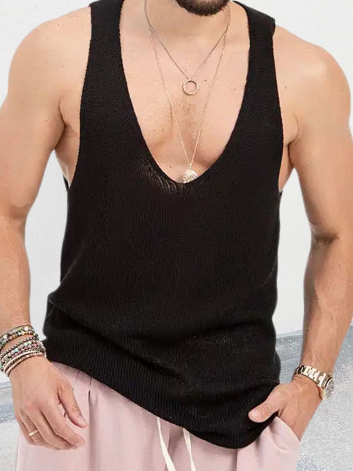 Men's Scoop Neck Knit Tank - Damned Threads