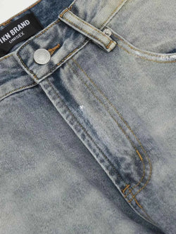 Men's Vintage Washed Gradient Distressed Flare Jeans