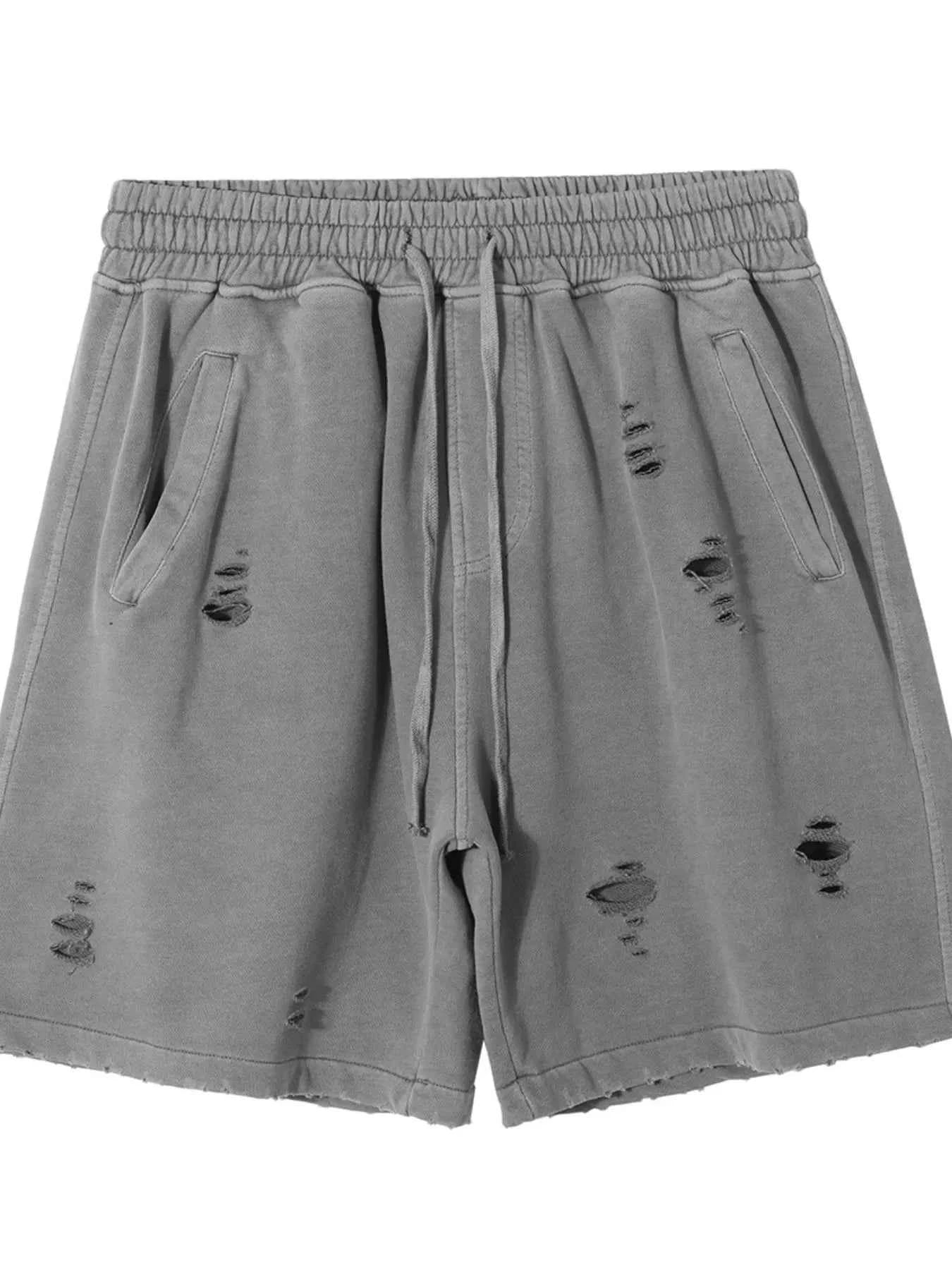 Men's Distressed Drawstring Shorts