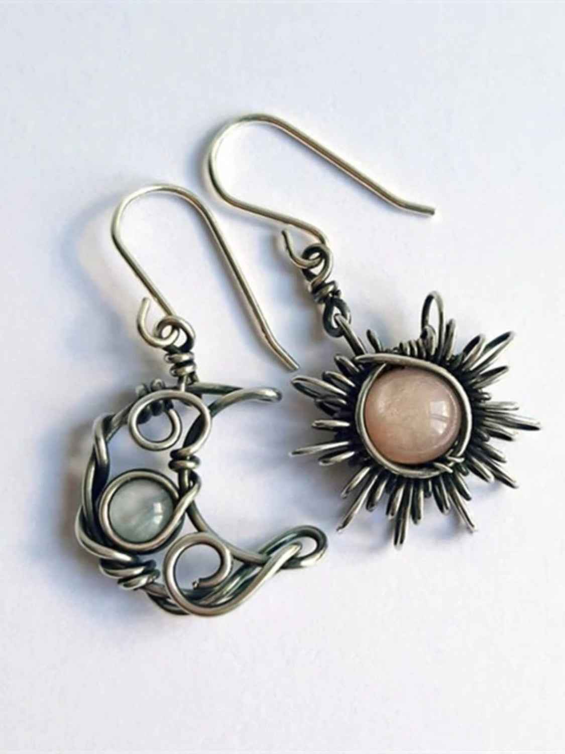 Alloy Moon & Sun Dangle Earrings - Damned Threads