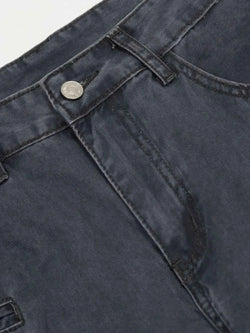 Men's Wide Leg Cargo Pants with Stitching Detail