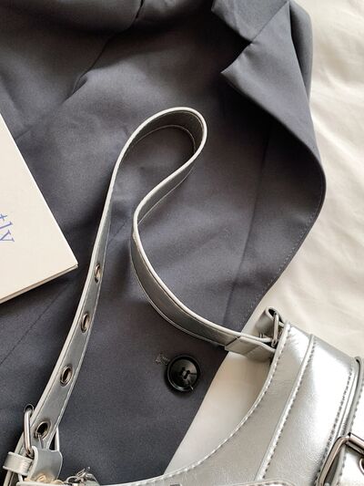 PU Leather Buckle Shoulder Bag - Damned Threads