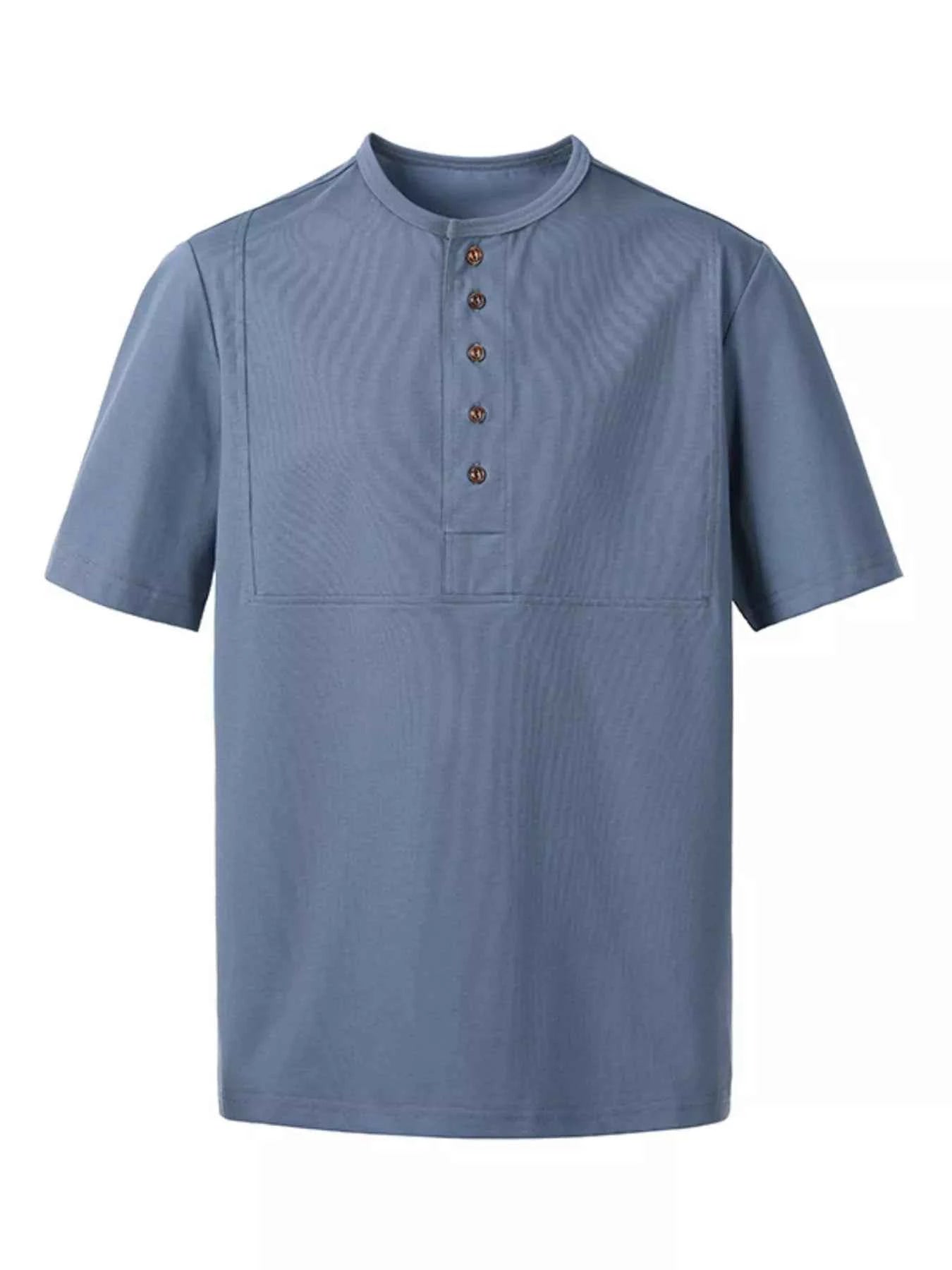 Men's Plus Size Button Detail Short Sleeve T-Shirt