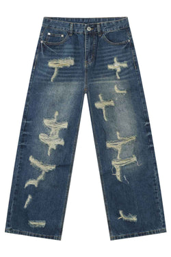 Men's Distressed Jeans with Pockets - Damned Threads