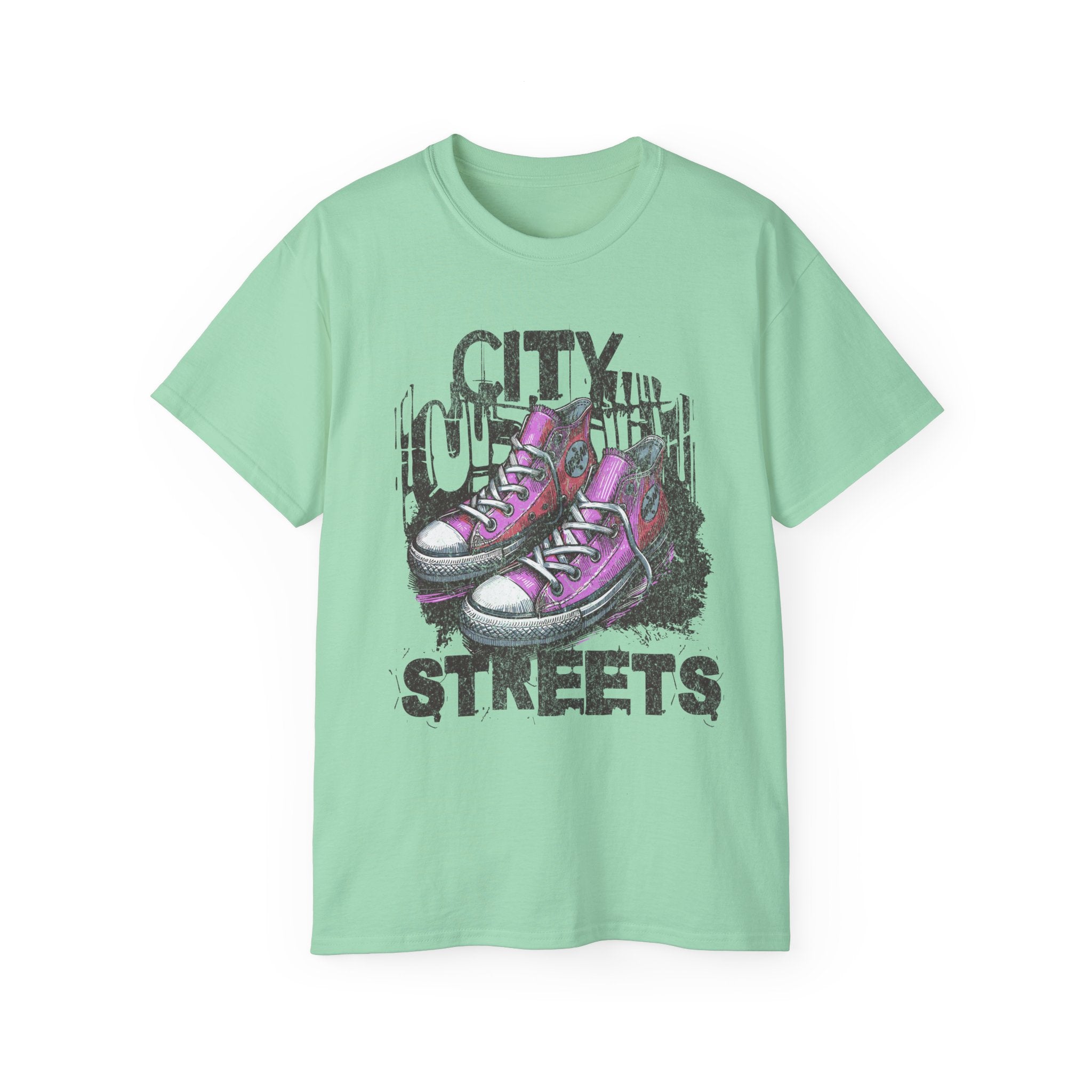 City Streets - Unisex Cotton Tee (Front) - Damned Threads