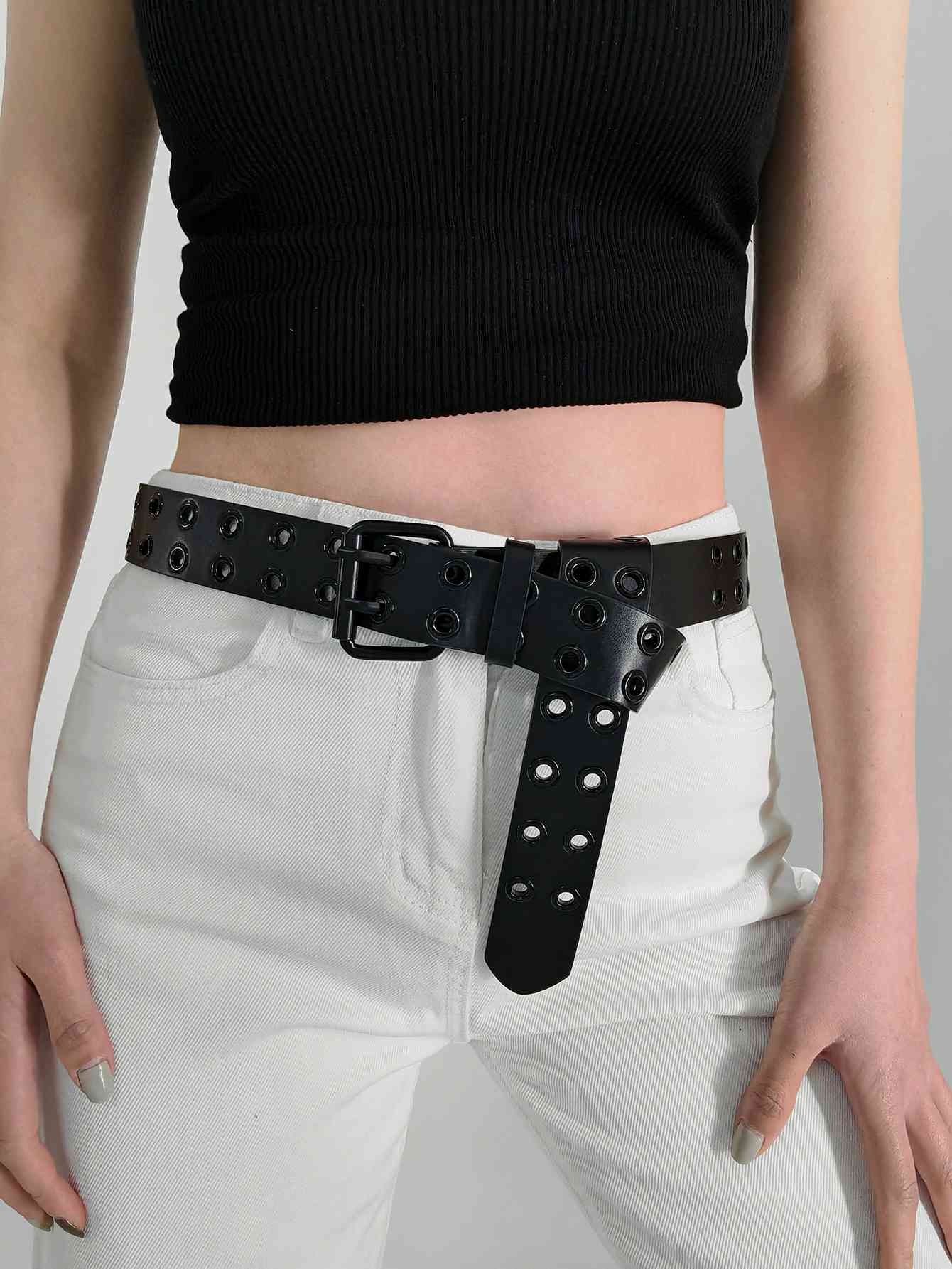 Grommet PU Leather Belt - Damned Threads