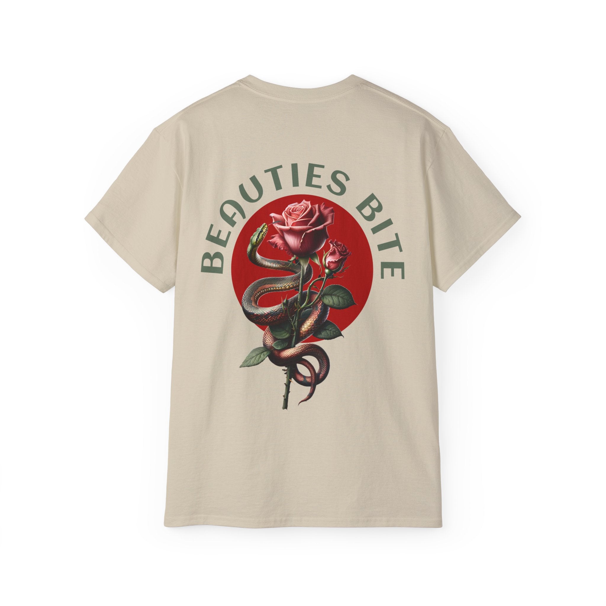 Beauties Bite - Unisex Cotton Tee (Back) - Damned Threads