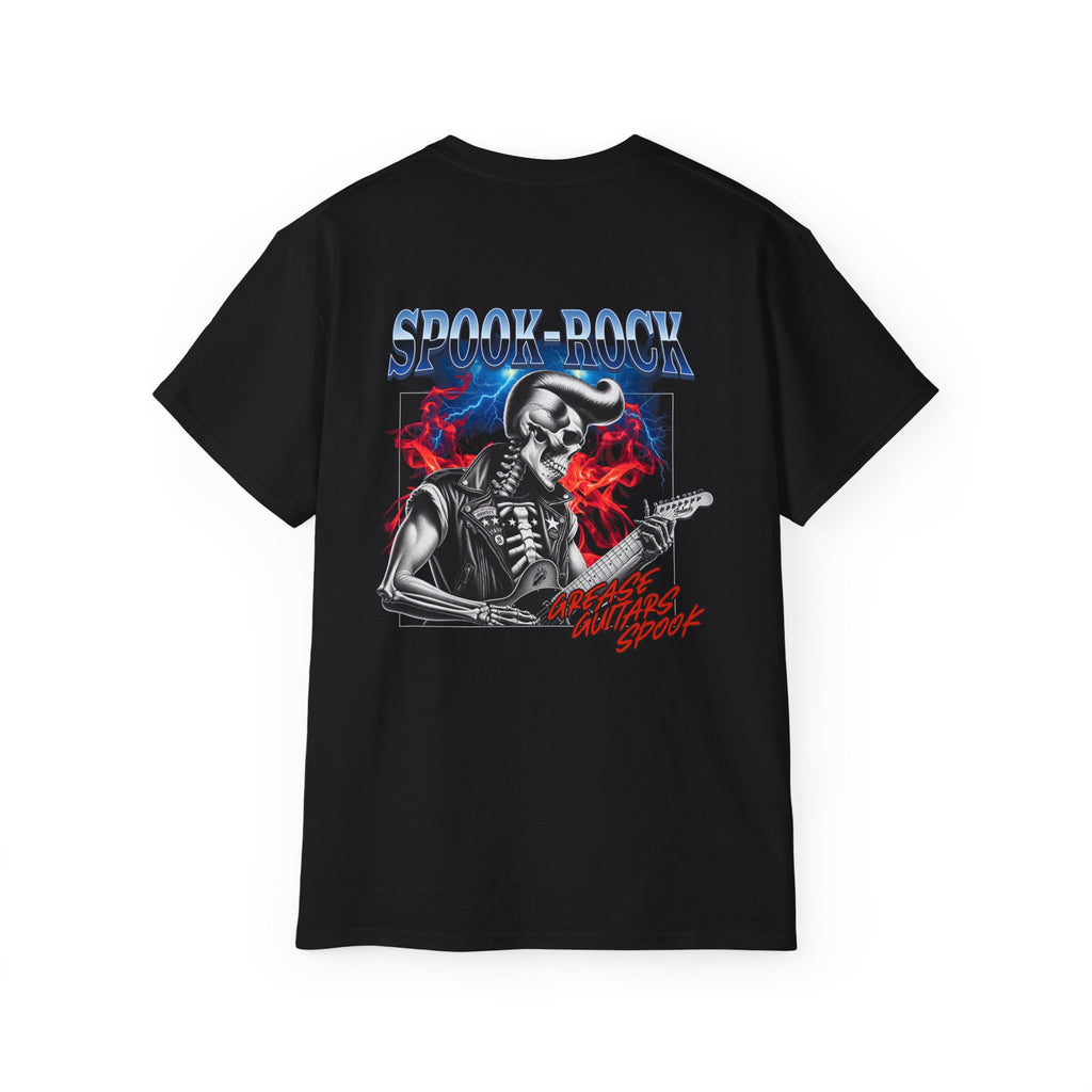 Spook-Rock - Unisex Cotton Tee (Back) - Damned Threads
